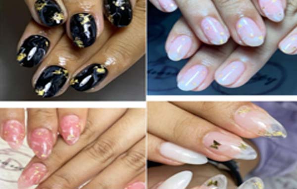 Marbel Gel Manicure Natural Nails