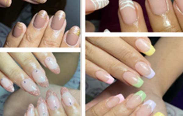 French Mix Art Natural Nails