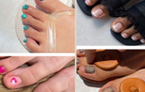 Plain Gell Pedicure  On Natural Nails